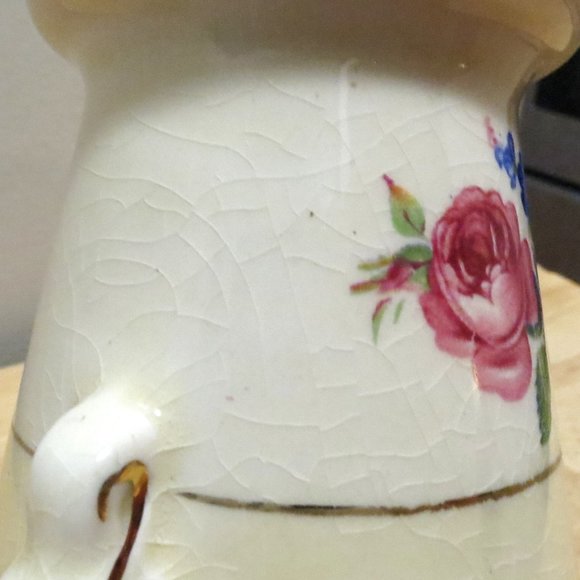 Creamer and Sugar Bowl Burleigh Ware Burgess & Leigh 5594 Burgundy Zenith Shape - Picture 15 of 16